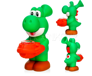 Yo-Yo Dino Silicone Water Pipe with Glass Insert (4.5 Inches)