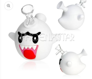 Mario Boo Silicone Water Pipe - 5 Inches with 14mm Glass Bow